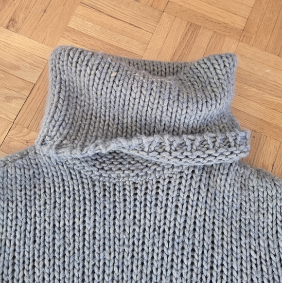 Miss Sixty Wool Alpaca Knit Turtleneck Sweater Taupe Grey Small - Picture 11 of 15